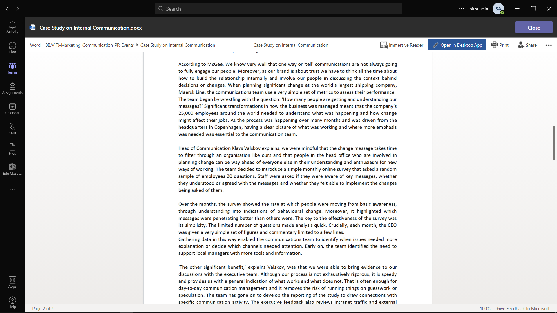 E] Immersive Reader Open in Desktop App IE! Print {a Share Case