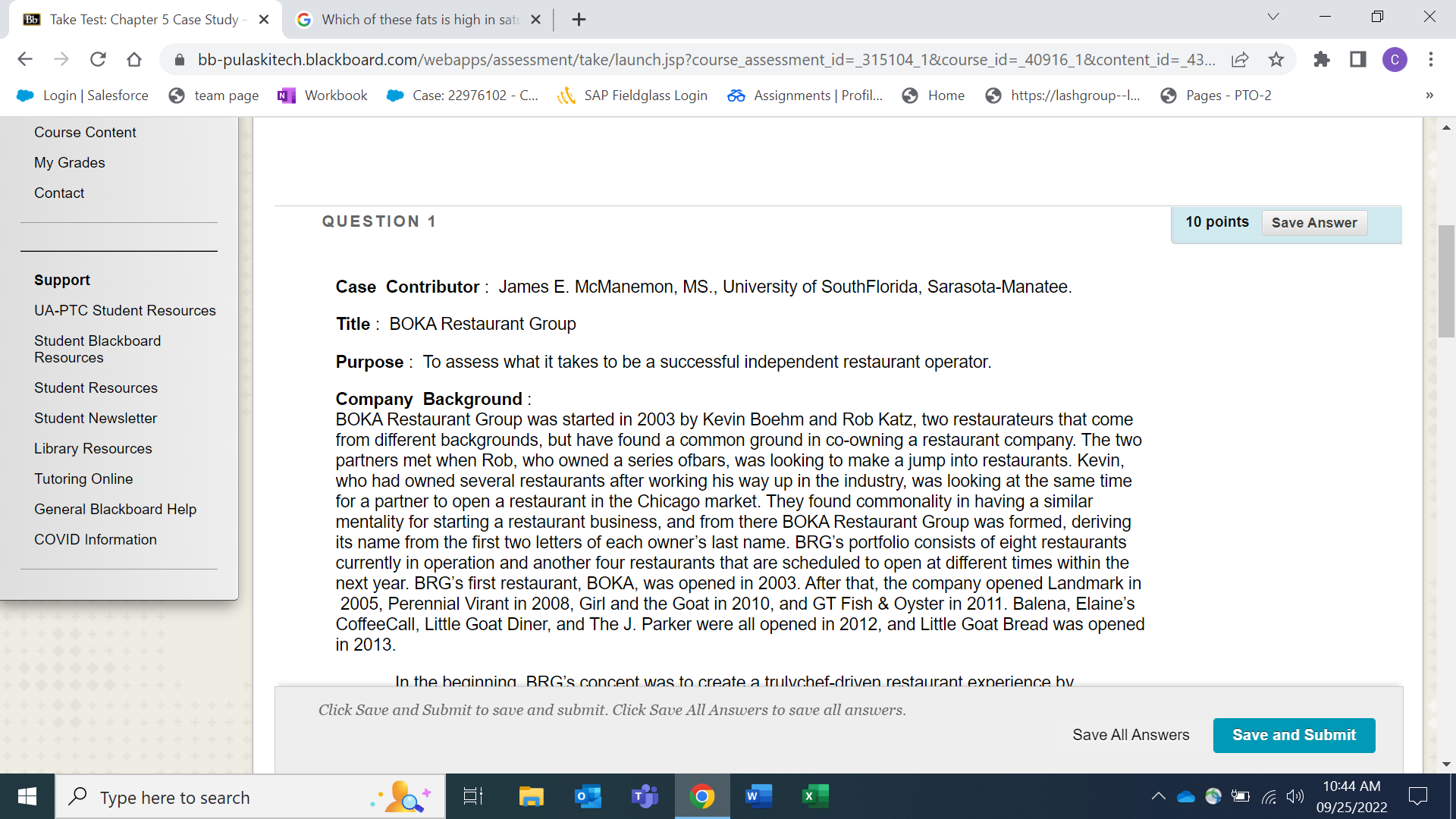  Bb Take Test: Chapter 5 Case Study - X G Which