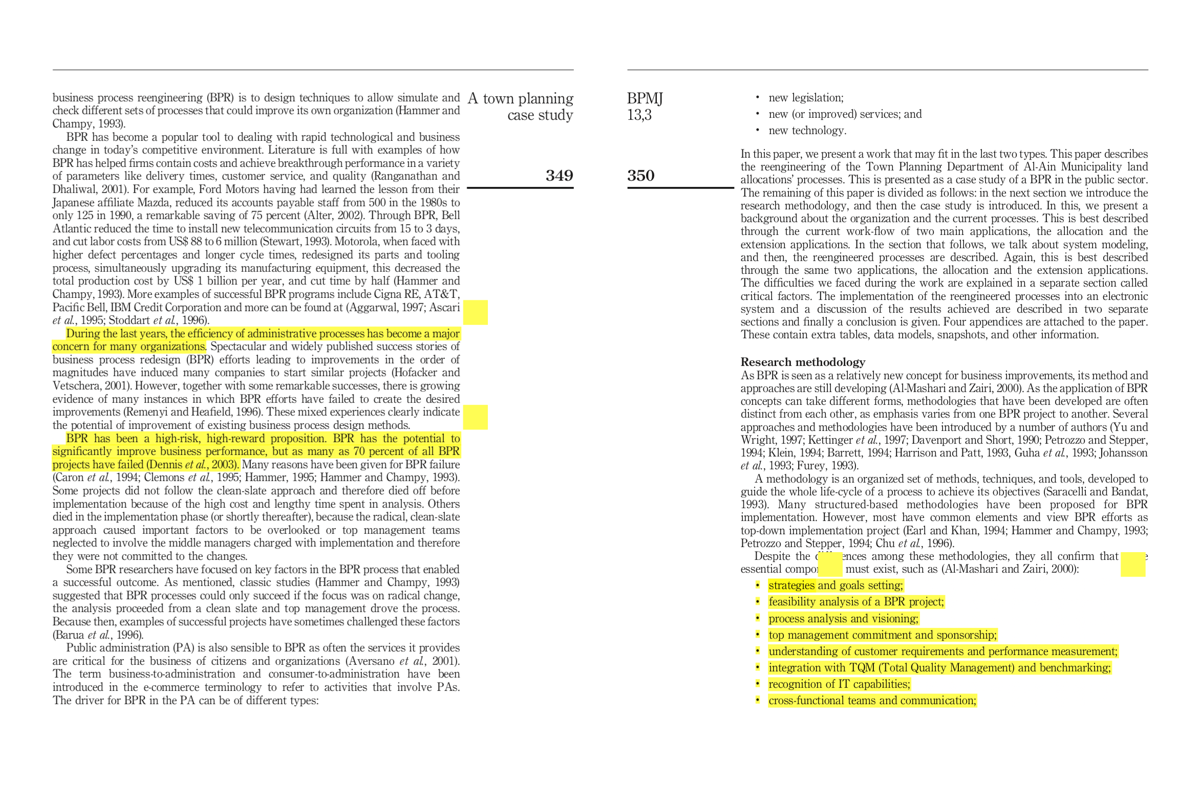  business process reengineering (BPR) is to design techniques to allow simulate