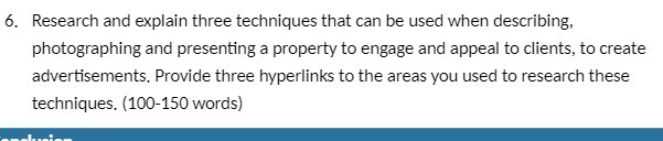 6. Research and explain three techniques that can be used when