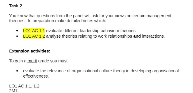  Task 2 You know that questions from the panel will ask