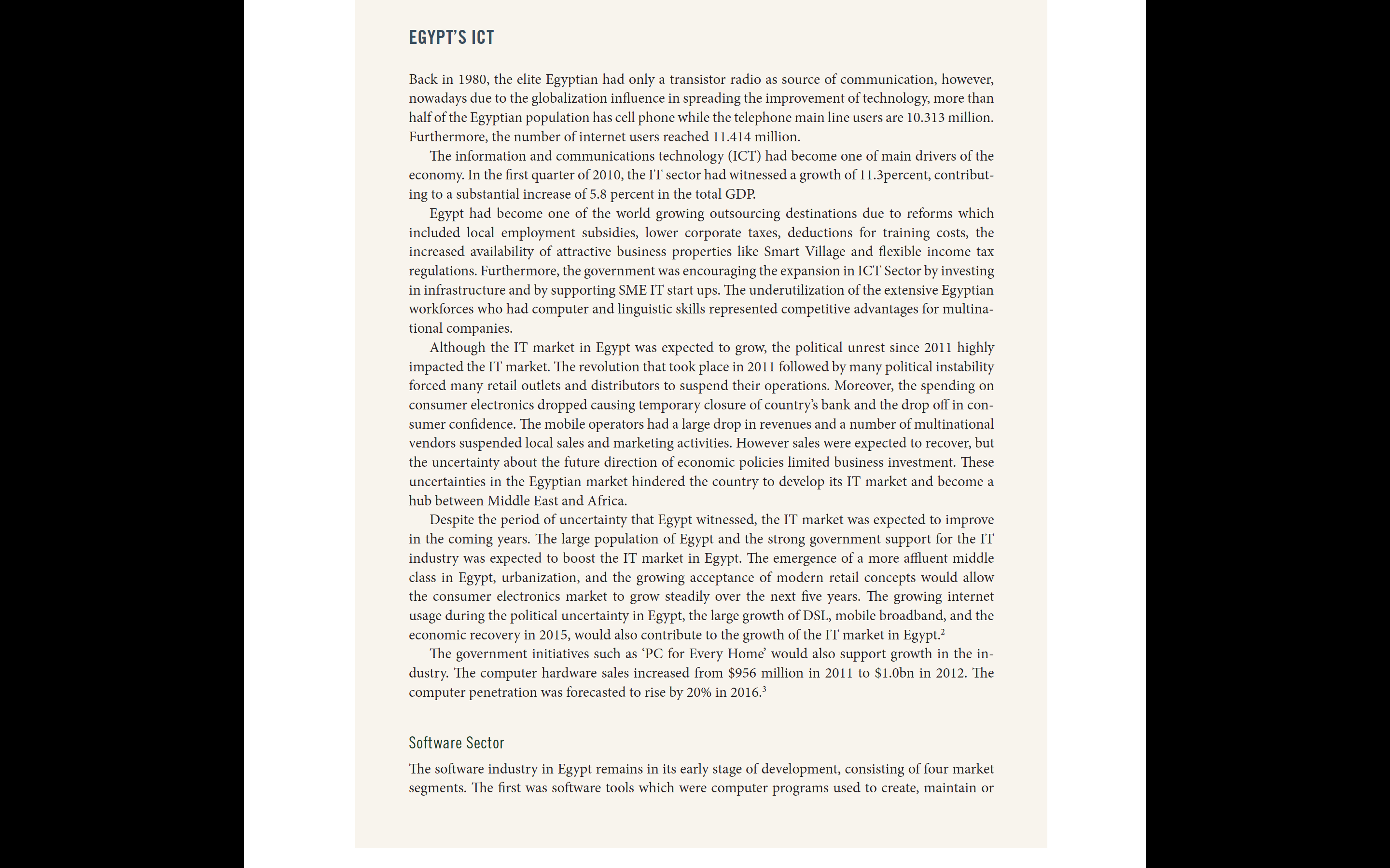 and readiness? Case III.4 Egypt's ITWorx plans African Expansion ON A SUNNY