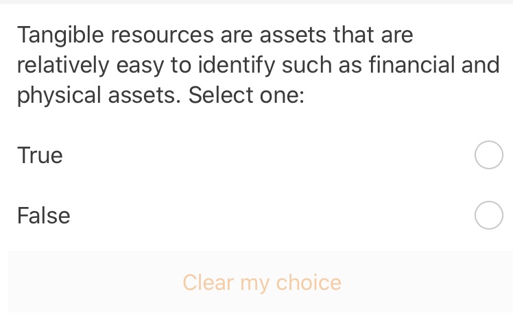  Tangible resources are assets that are relatively easy to identify such