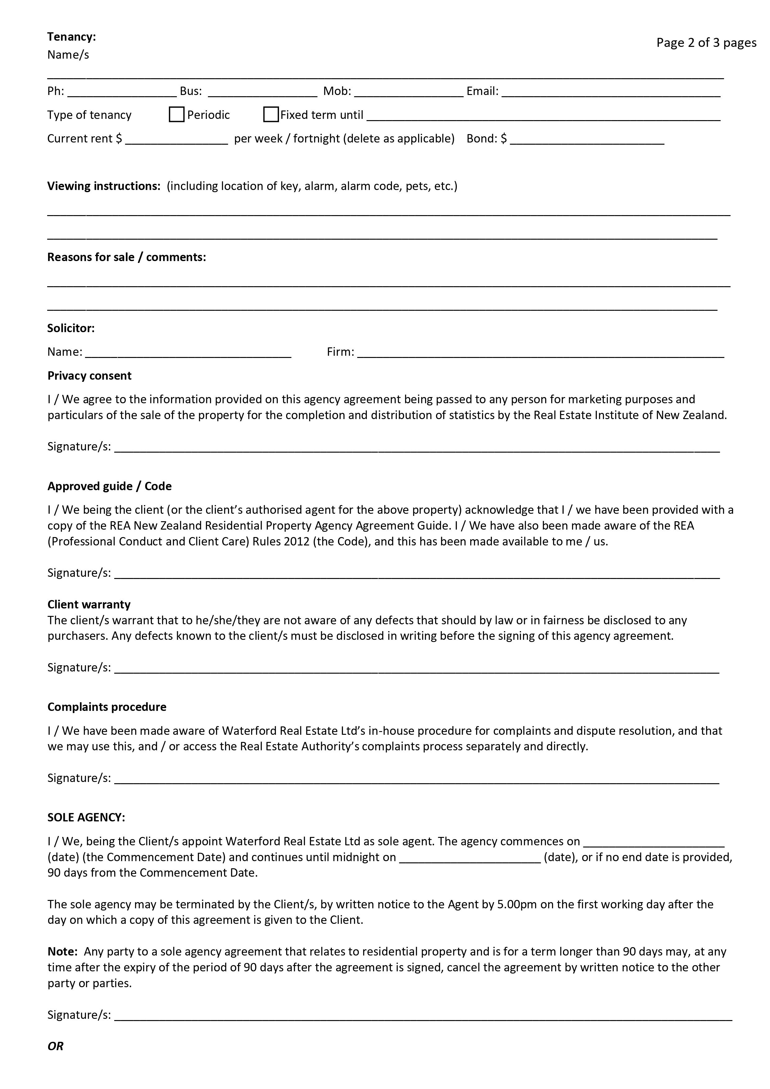 agreement! Explain how to draft an agency agreement! Waterford Real Estate Ltd