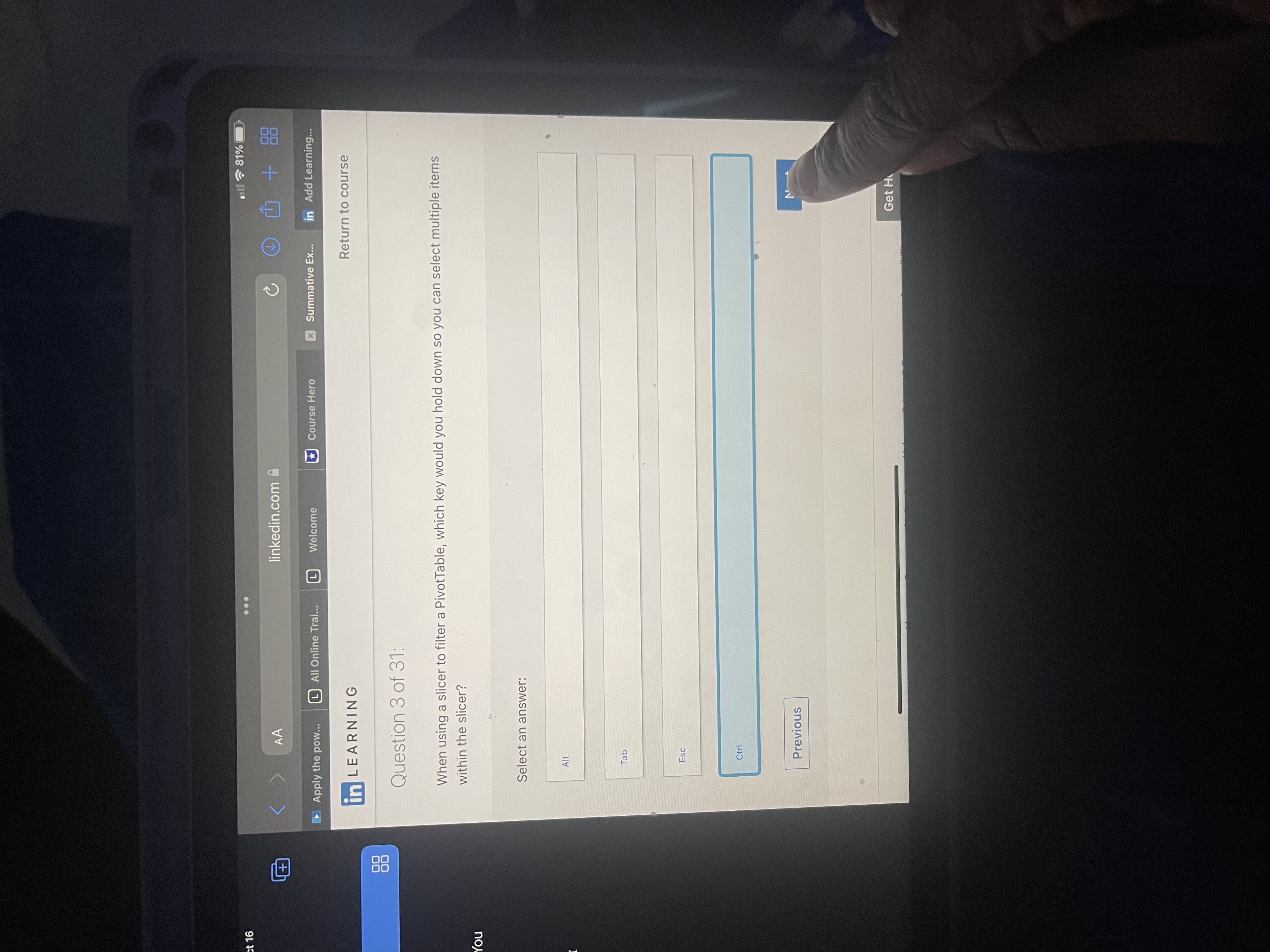 Return to cour Question 26 of 31: What is the main disadvantage