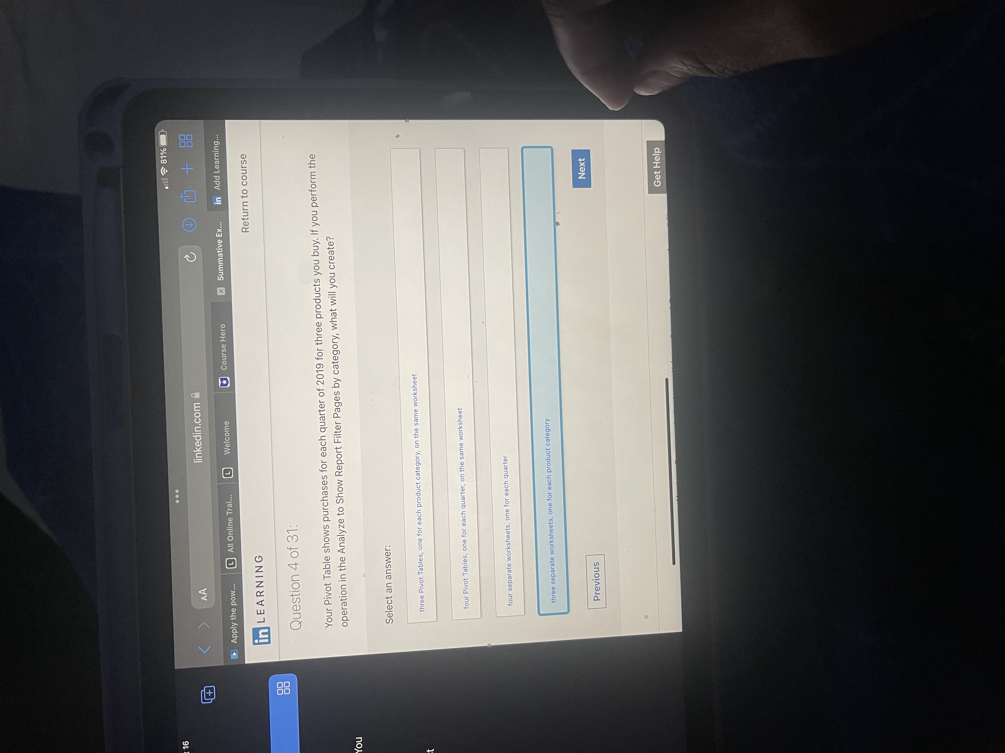 screen. List You can't use subtotals when summarizing more than one data