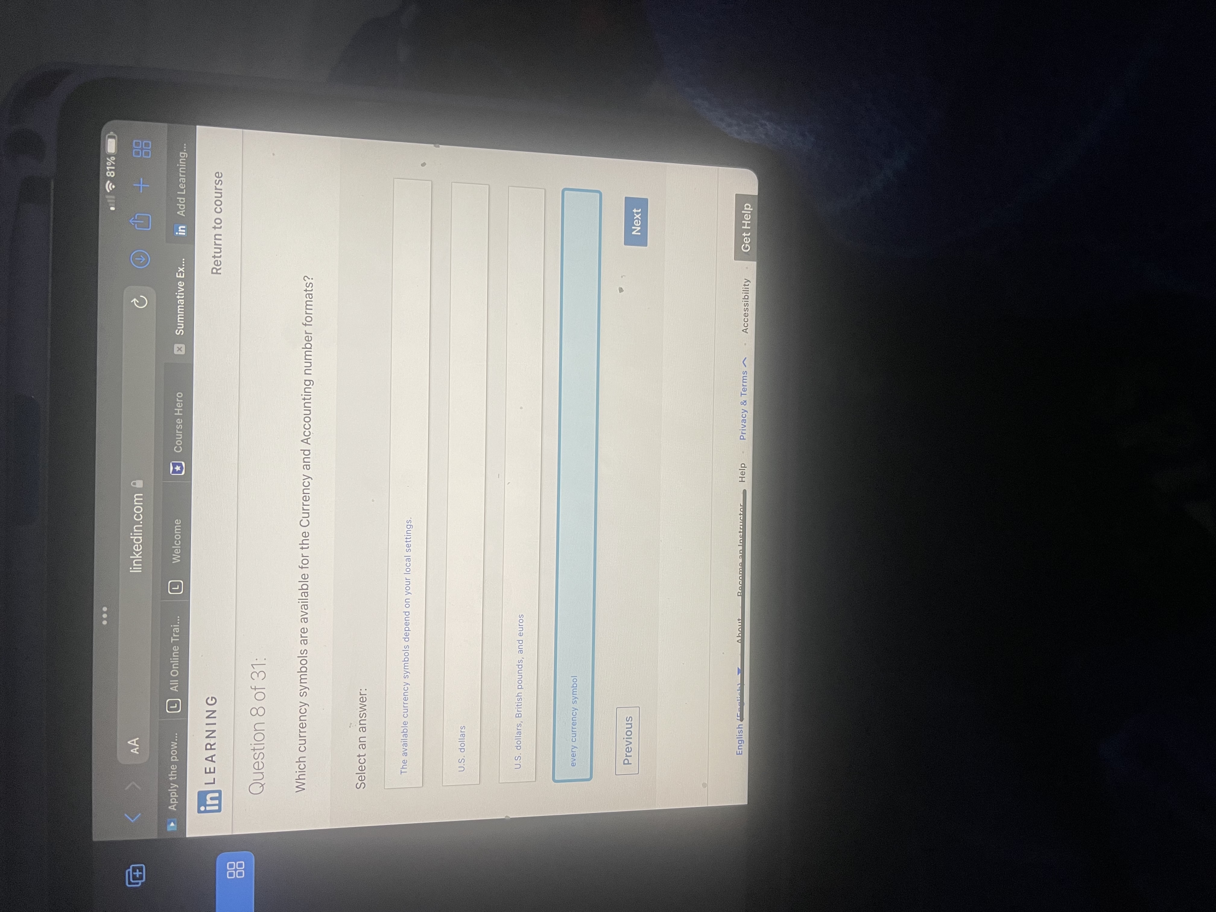 Terms ~ Accessibility Get HelpPM Sun Oct 16 ... all ~ 81%