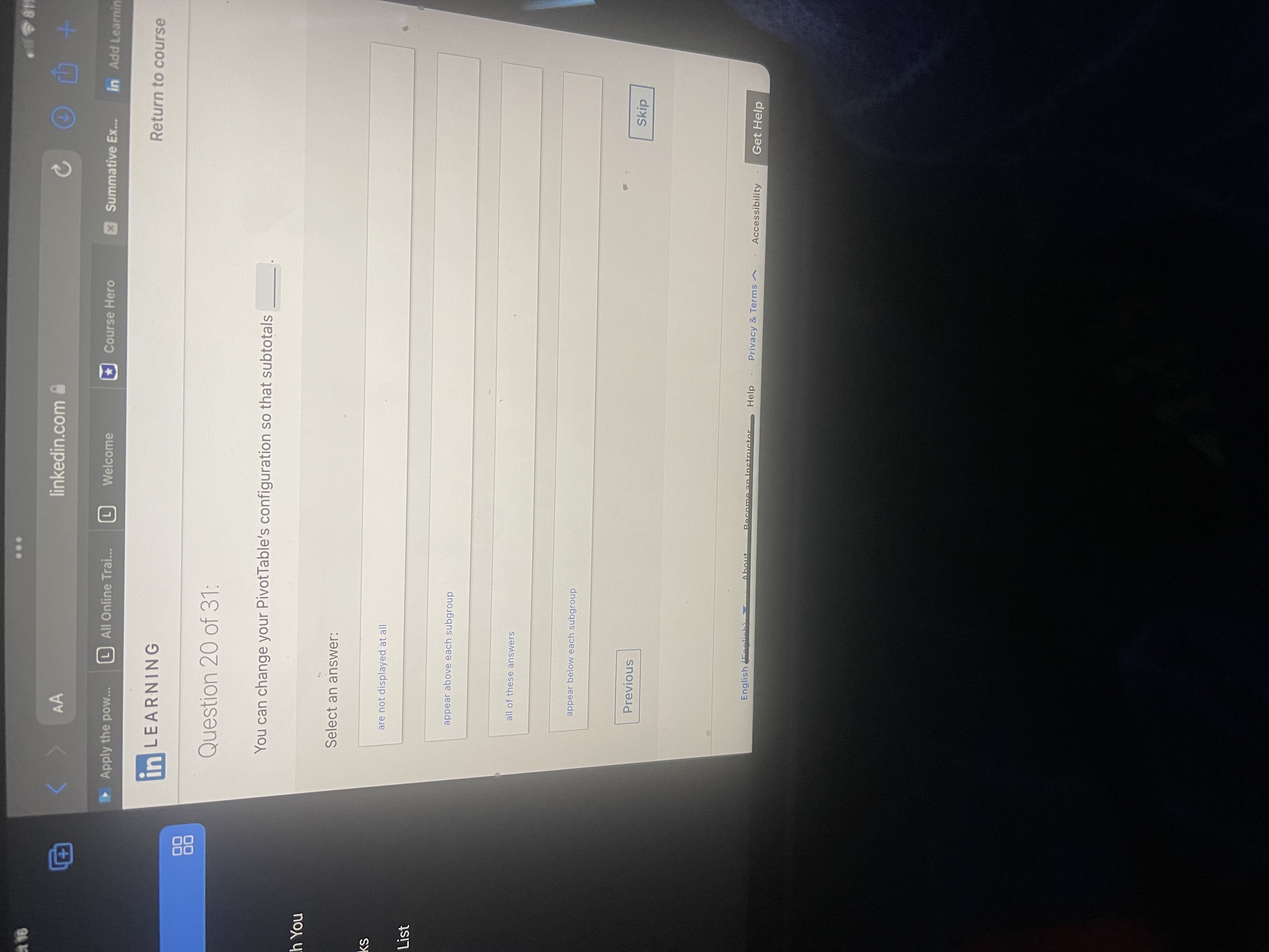 where you created the PivotTable. Previous Next Get Helpct 16 .. .