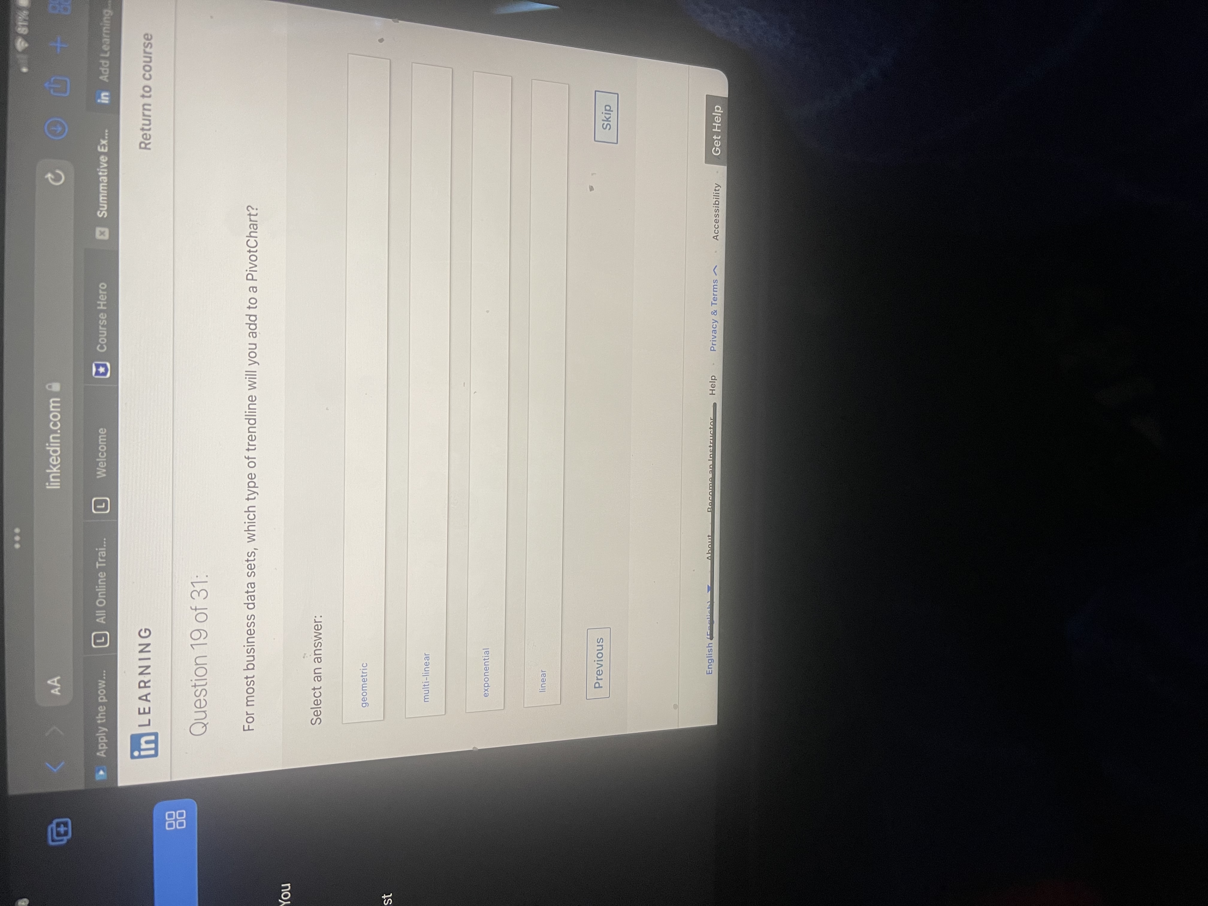 Welcome Course Hero x Summative Ex... in Add Learning... in LEARNING Return