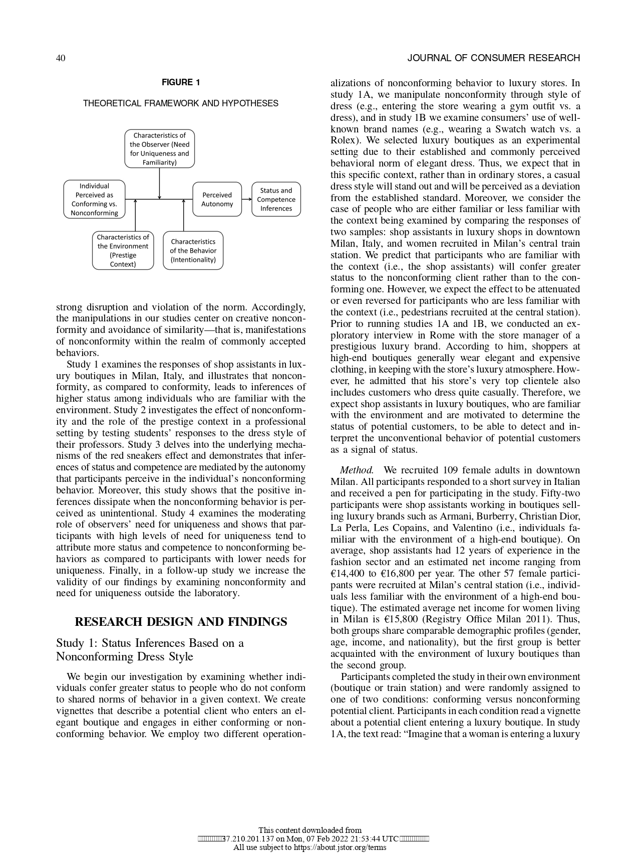 Give at least 5 criticisms about the study given: 40 FIGURE 1