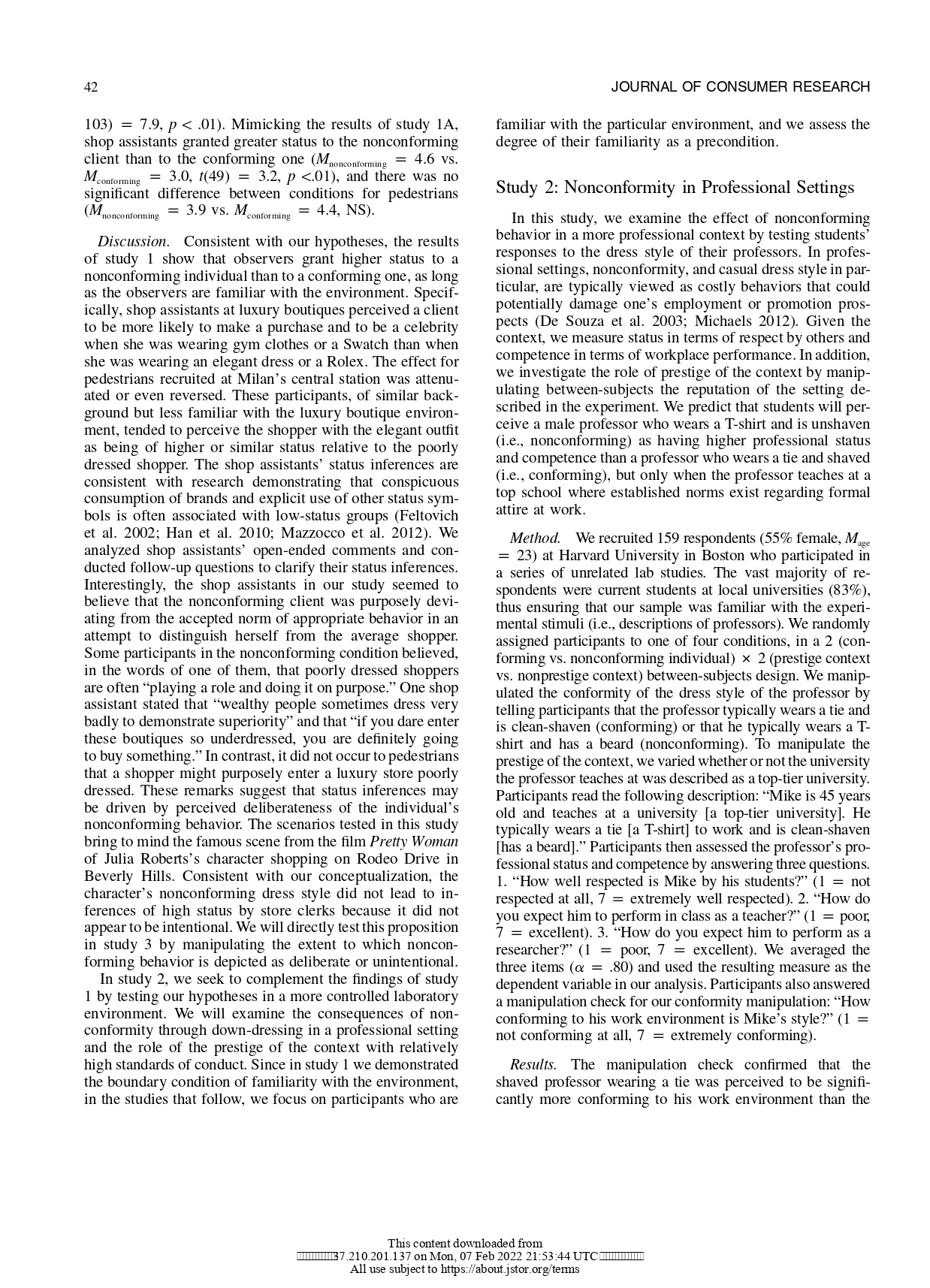 Familiarity) Indawdual . _ Status and Percewed as Perceived . Competence Conforming
