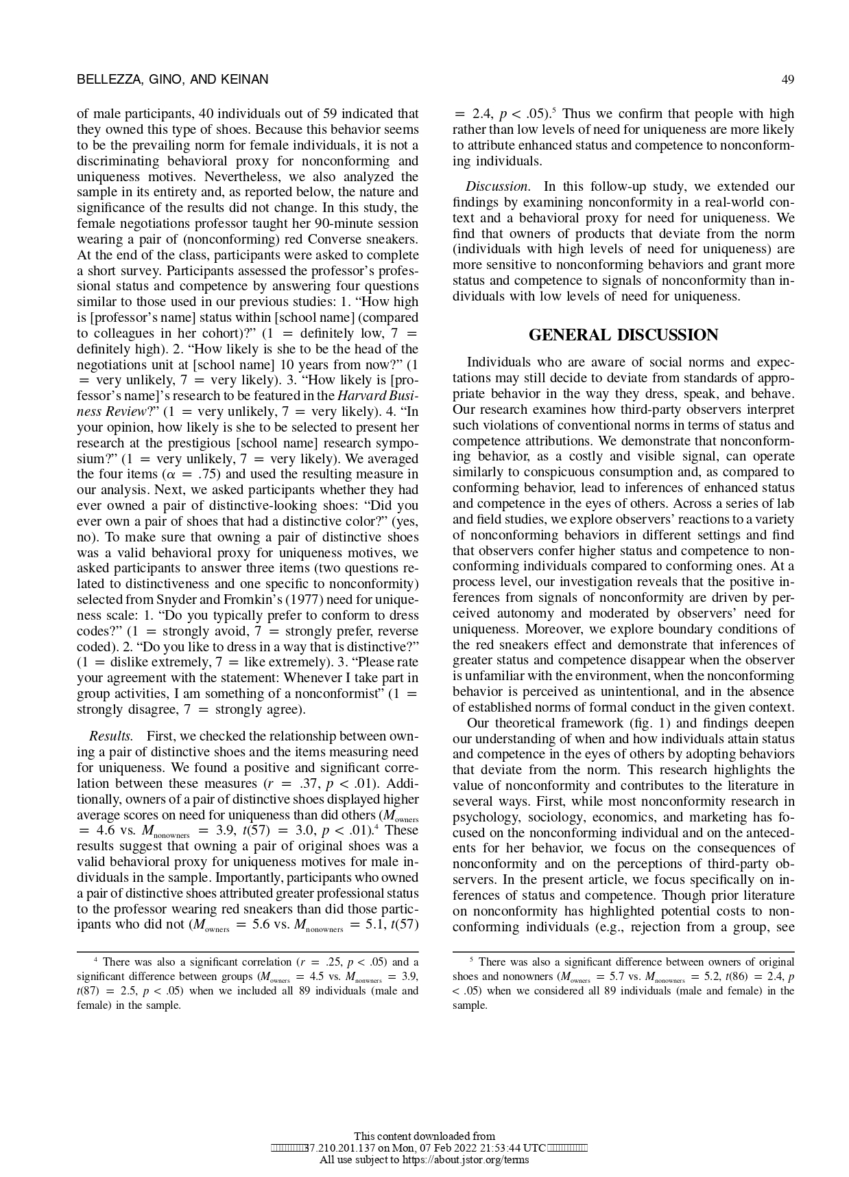 commonly accepted behaviors. Study 1 examines the responses of shop assistants in