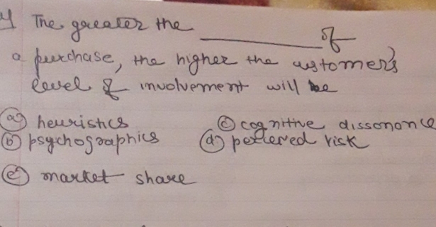 solve this LC The greater the a feetchase, the higher the wytomers