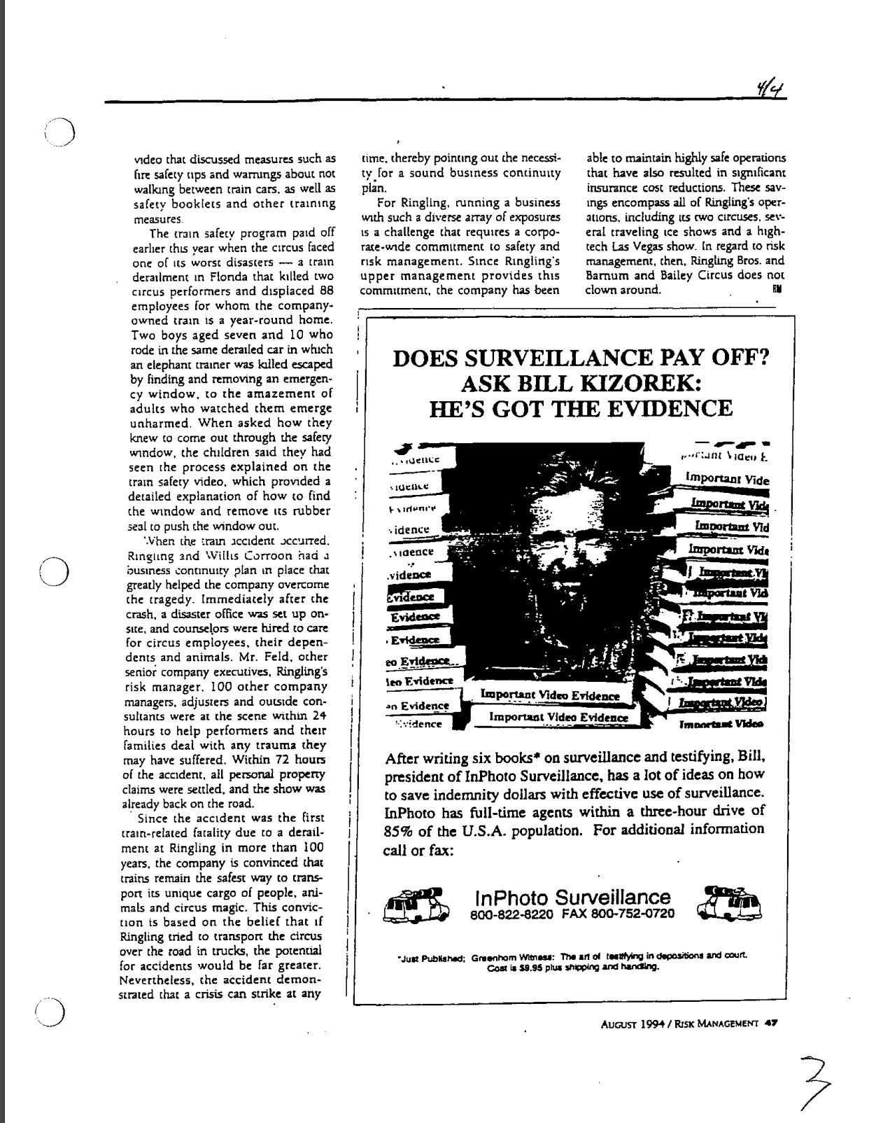 the Circus train for fire safety if at all? (1 point) RISKS