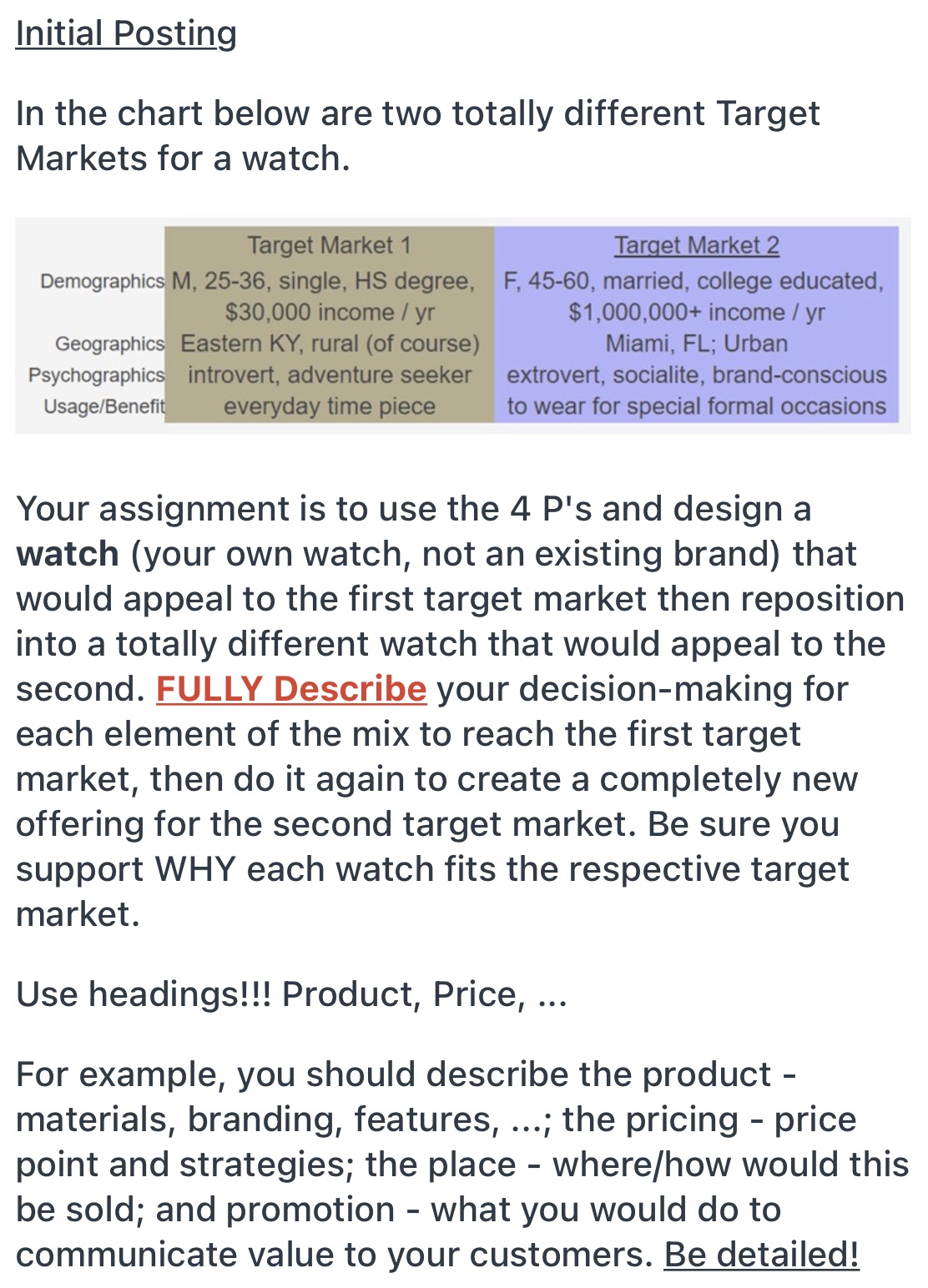 Discussion Board lnitial Posting In the chart below are two totally different