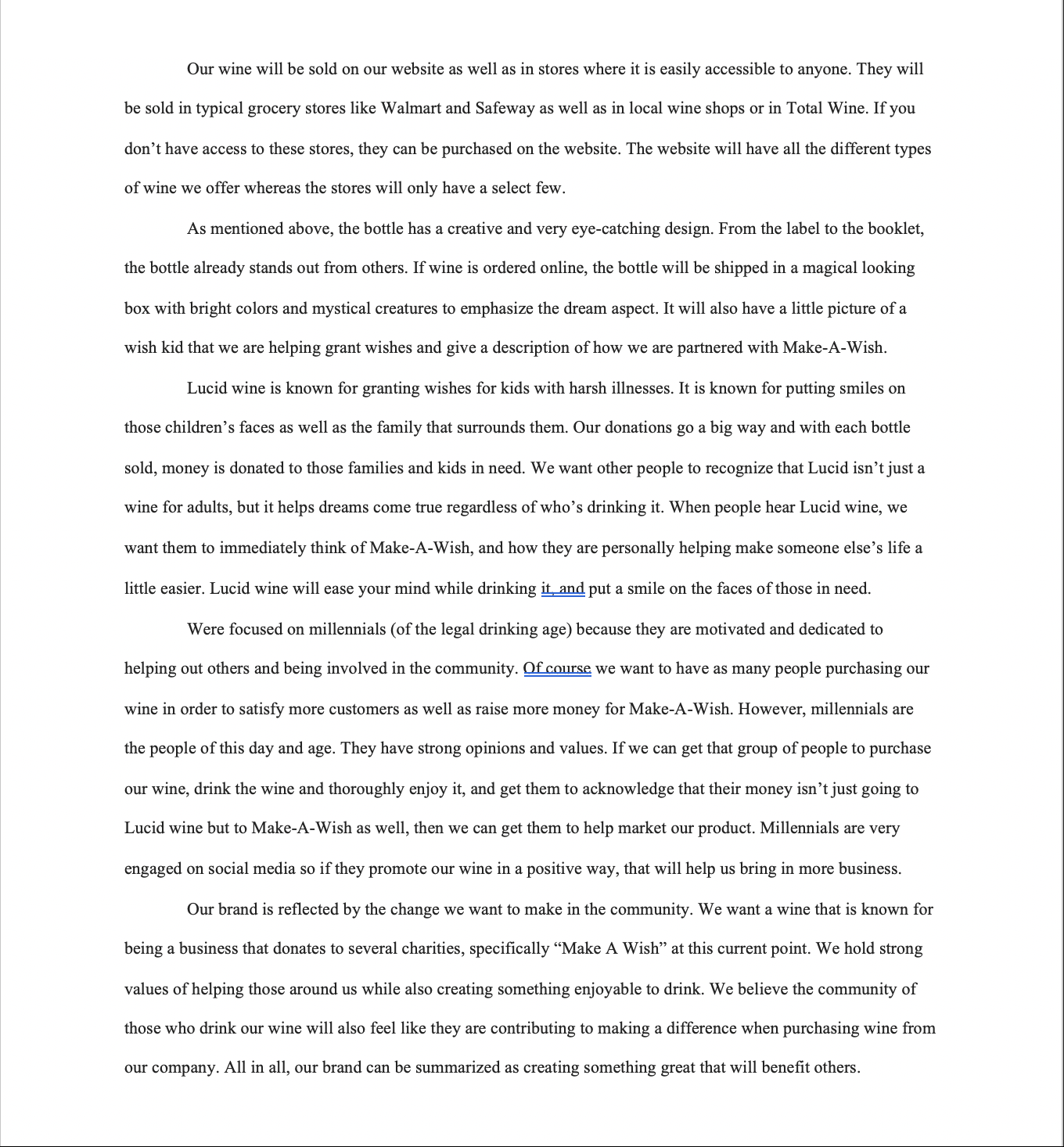 provided is an overview of my new wine company being implemented: Our