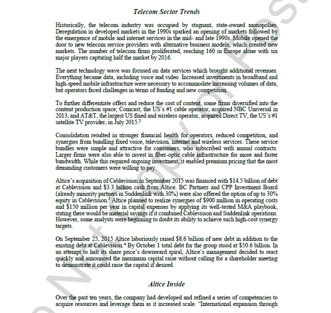 1- What is the best way forward for Altice? Does it have