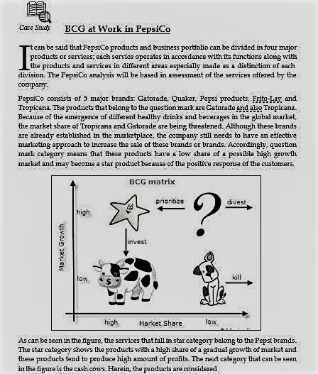 Case Store BCG at Work in PepsiCo t can be said