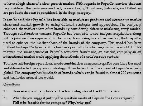 that PepsiCo products and business portfolio can be divided in four major