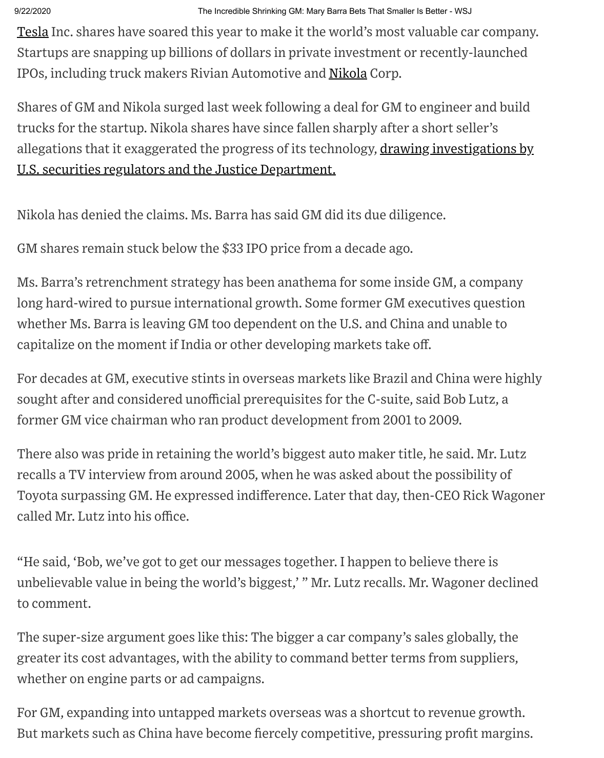 Colias at Mike.Colias@msj.com Appeared in the September 19, 2020, print edition as