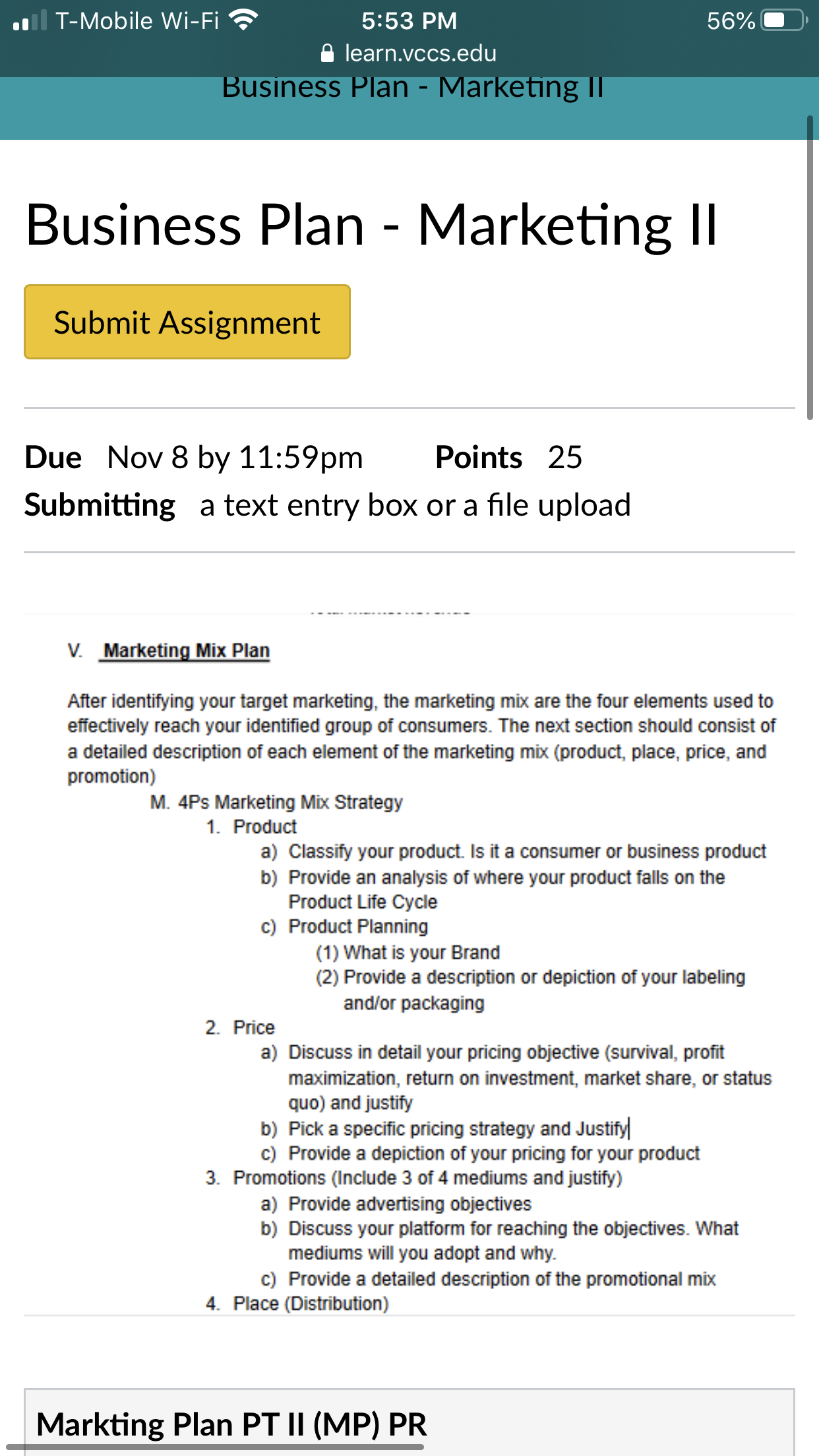 Please explain study guide business plan . T-Mobile Wi-Fi 5:53 PM 56%