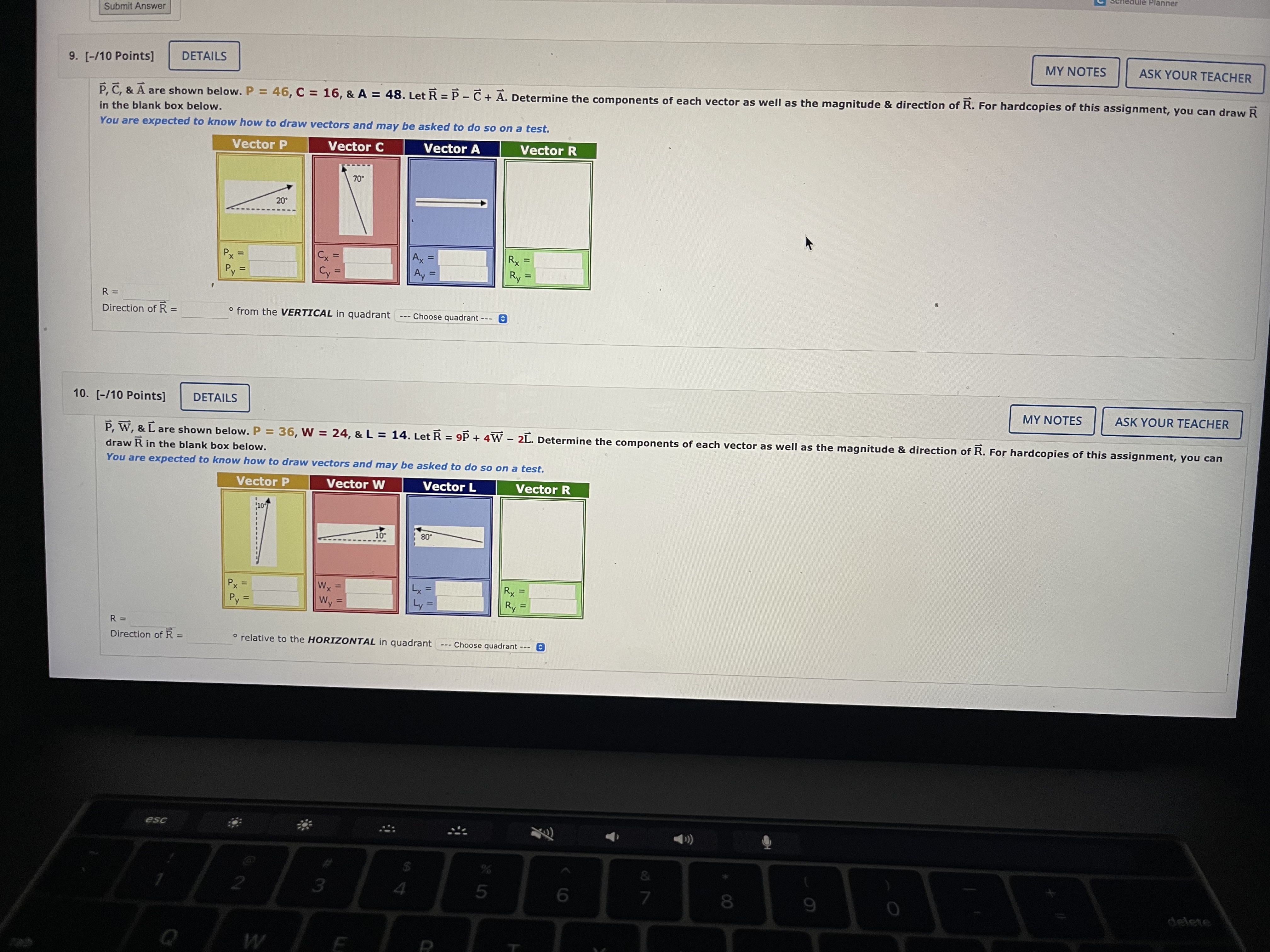  Submit Answer 9. [-/10 Points] DETAILS MY NOTES ASK YOUR TEACHER