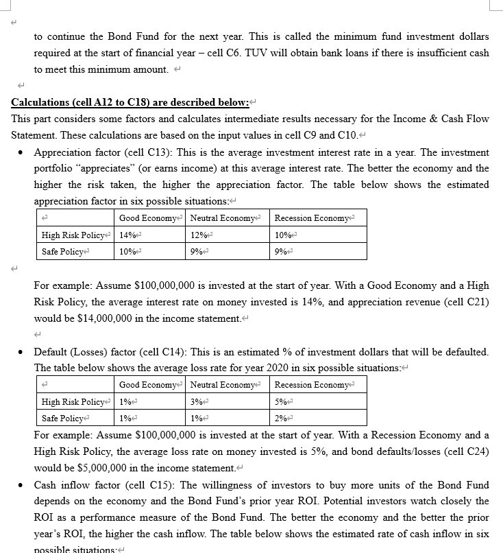 fill in the excel sheet with the answers you acquired from the