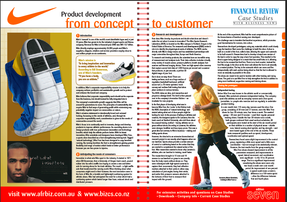  Product development FINANCIAL REVIEW from concept to customer Case Studies BUSINESS