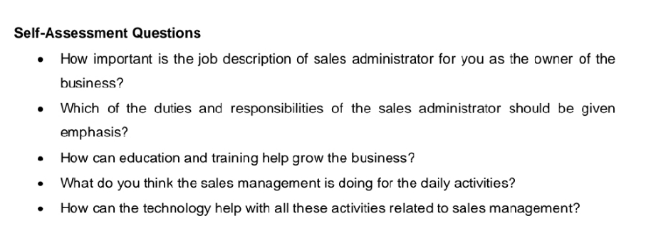 make it simple Self-Assessment Questions o How important is the job description