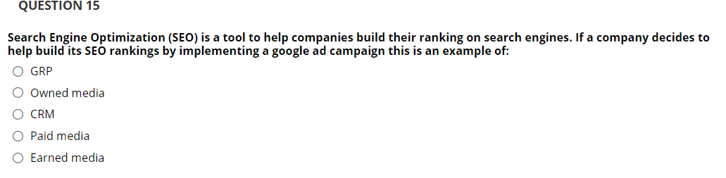 term brand trial of the company's products O Creating long term relationshipsQUESTION