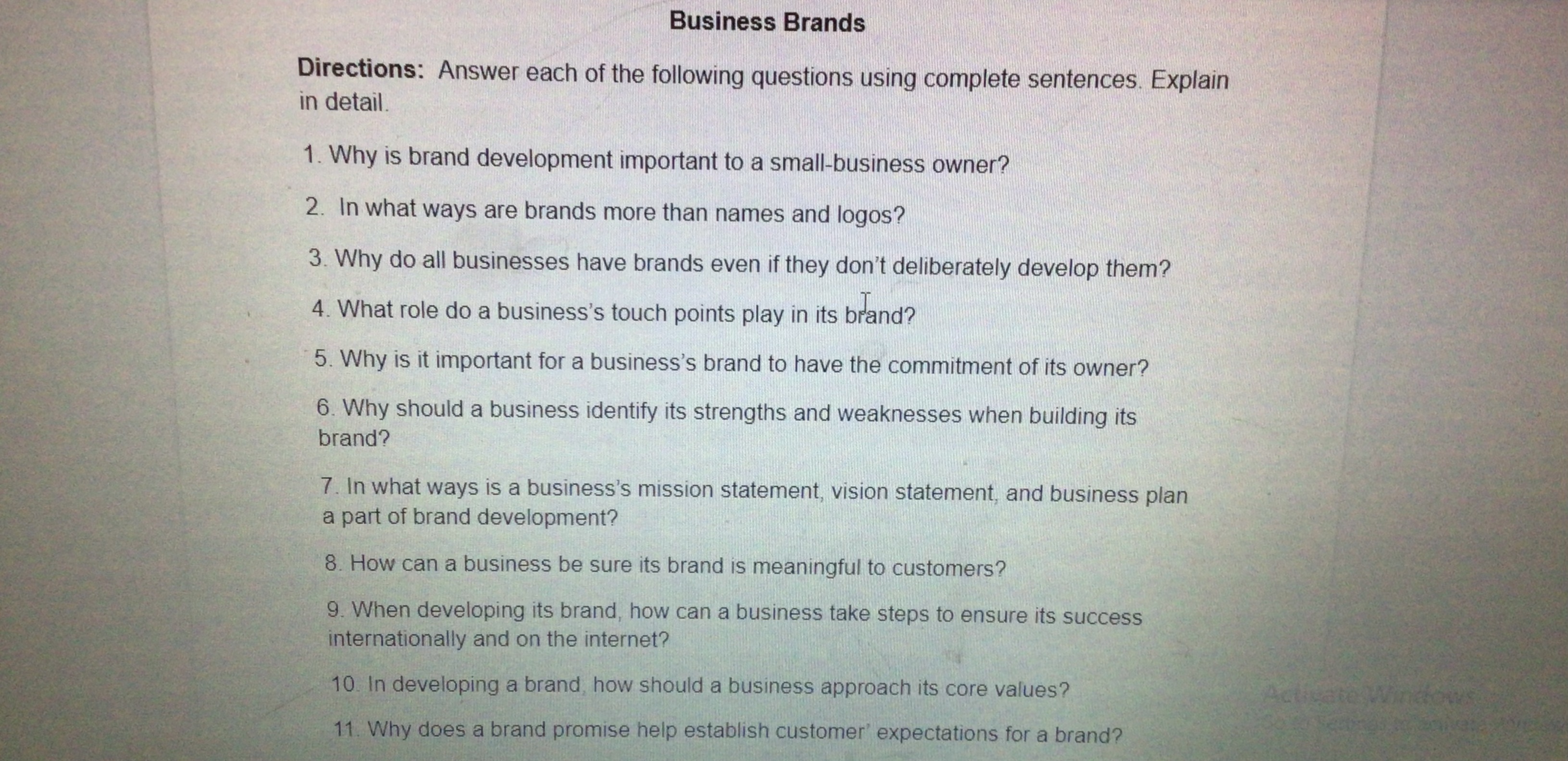 a brand? 12. In what ways does a brand's personality maintain emotional