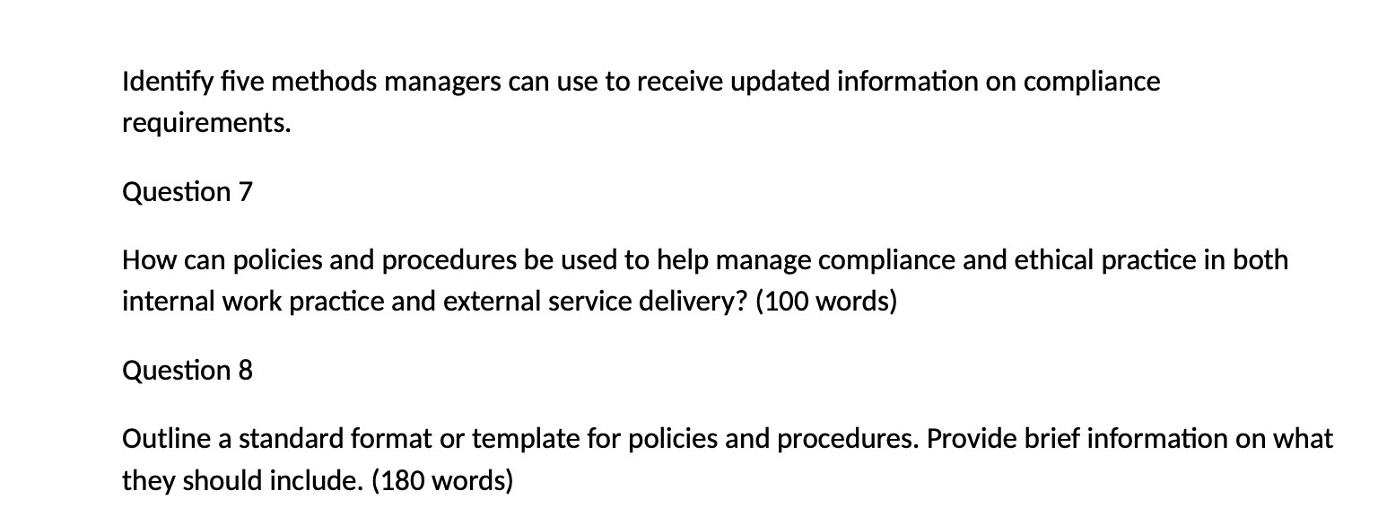  Identify ve methods managers can use to receive updated information on