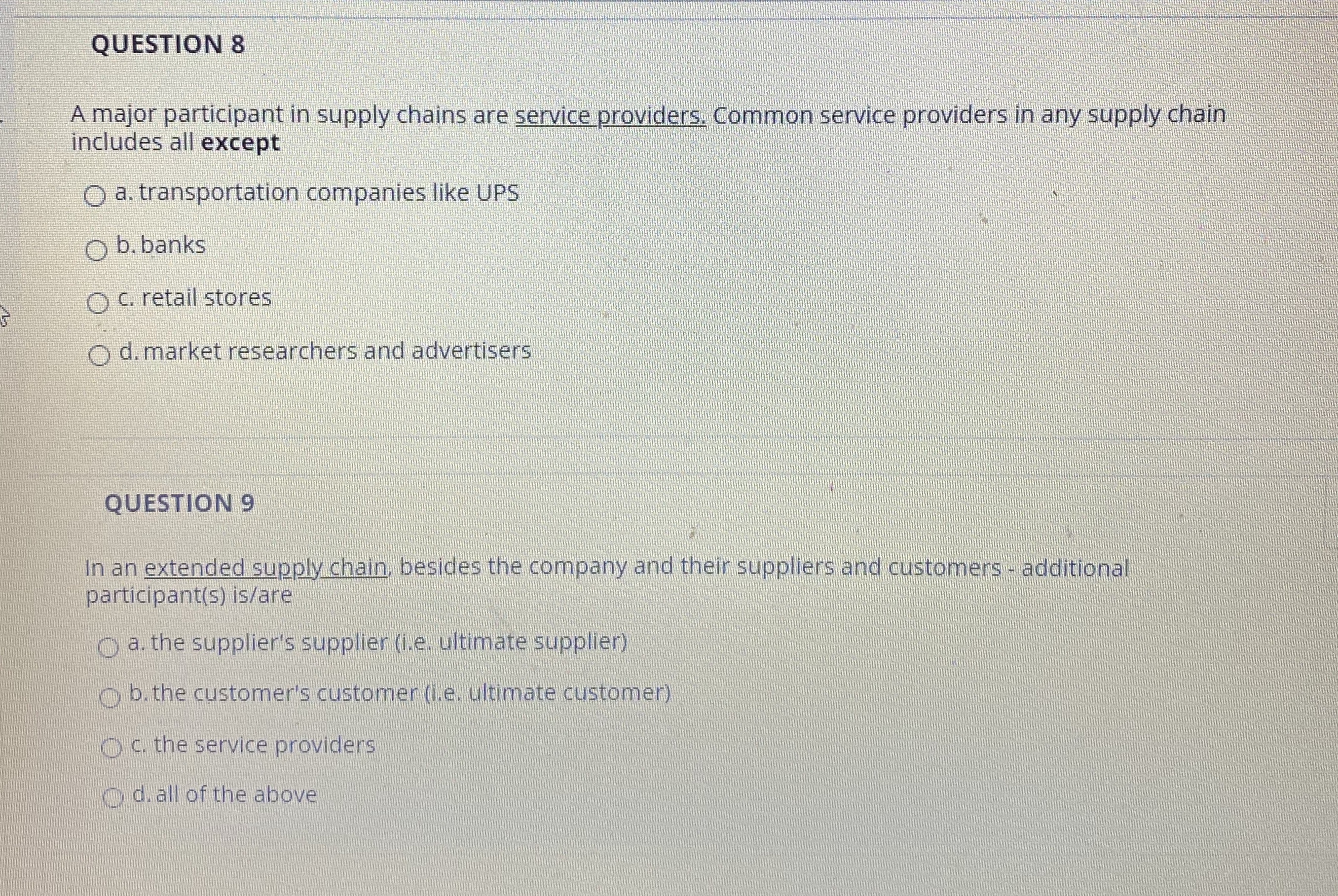 Please help me with these practice questions Thank you. QUESTION 8 includes