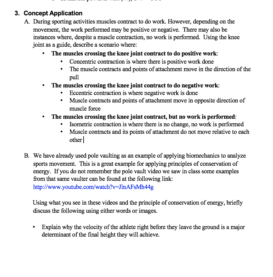  _ ''r"'"""\\"I _ .. __._ 3. Concept Application A. During sporting