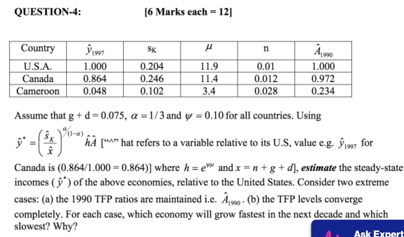 Question 4 part a and b QUESTION-4: [6 Marks each = 12]