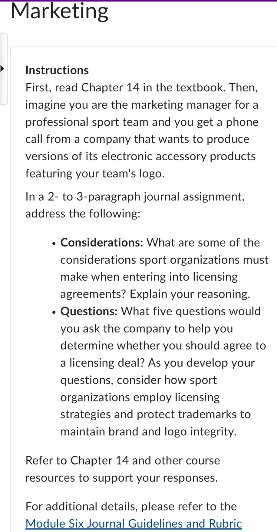 need help please Marketing > Instructions First, read Chapter 14 in the