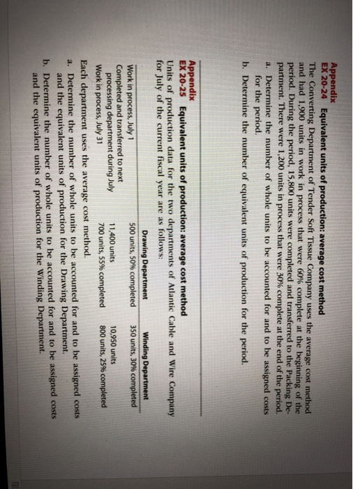 please answer these for me, thanks! Appendix EX 20-24 Equivalent units of