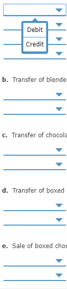 are debited or credited. And the drop-boxes on the right consist of