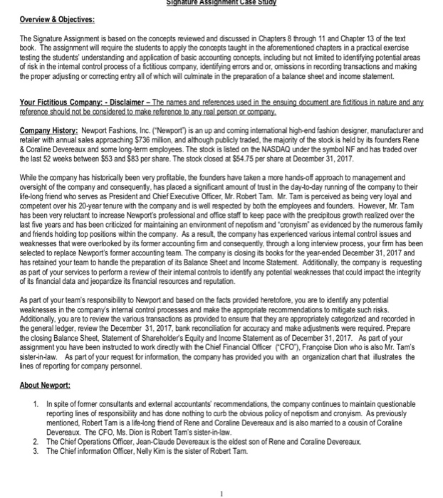  Heres a case study which is from my accounting class. I