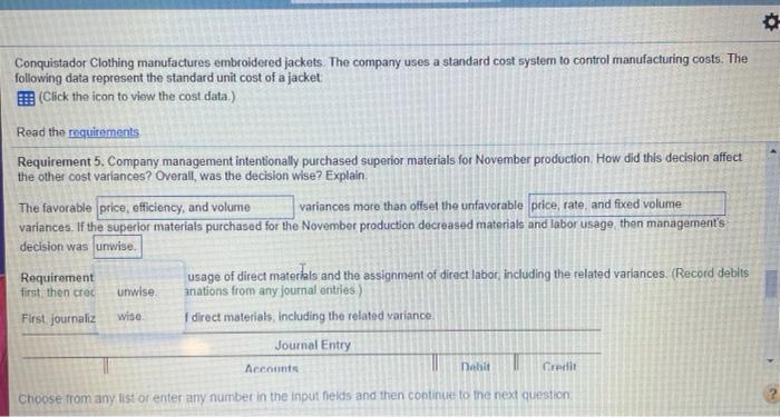 the nearest whole dollar Label the variances as favorable (F) or unfavorable
