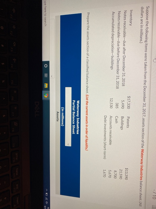 $22,880; supplies $8,360; and debt investments (short-term) $18,040, Prepare the current assets