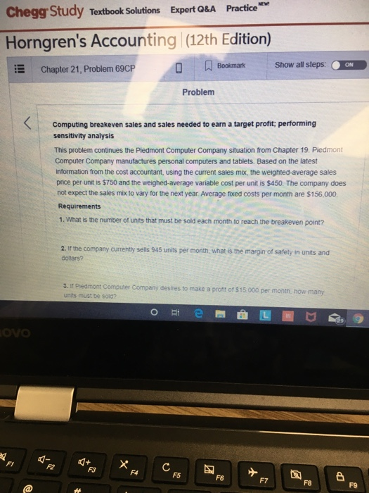  NEW Chegg Study Textbook Solutions Expert Q&A Practice (12th Edition) Horngren's