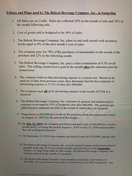  Based on the above information, 1) create a sales budget 2)