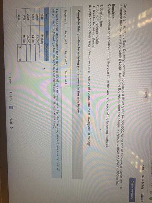 Help Save& Exit Submit Check my work the Excel Delivery Company