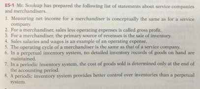  true or false an clear the reason ES-1 Mr Soukup has