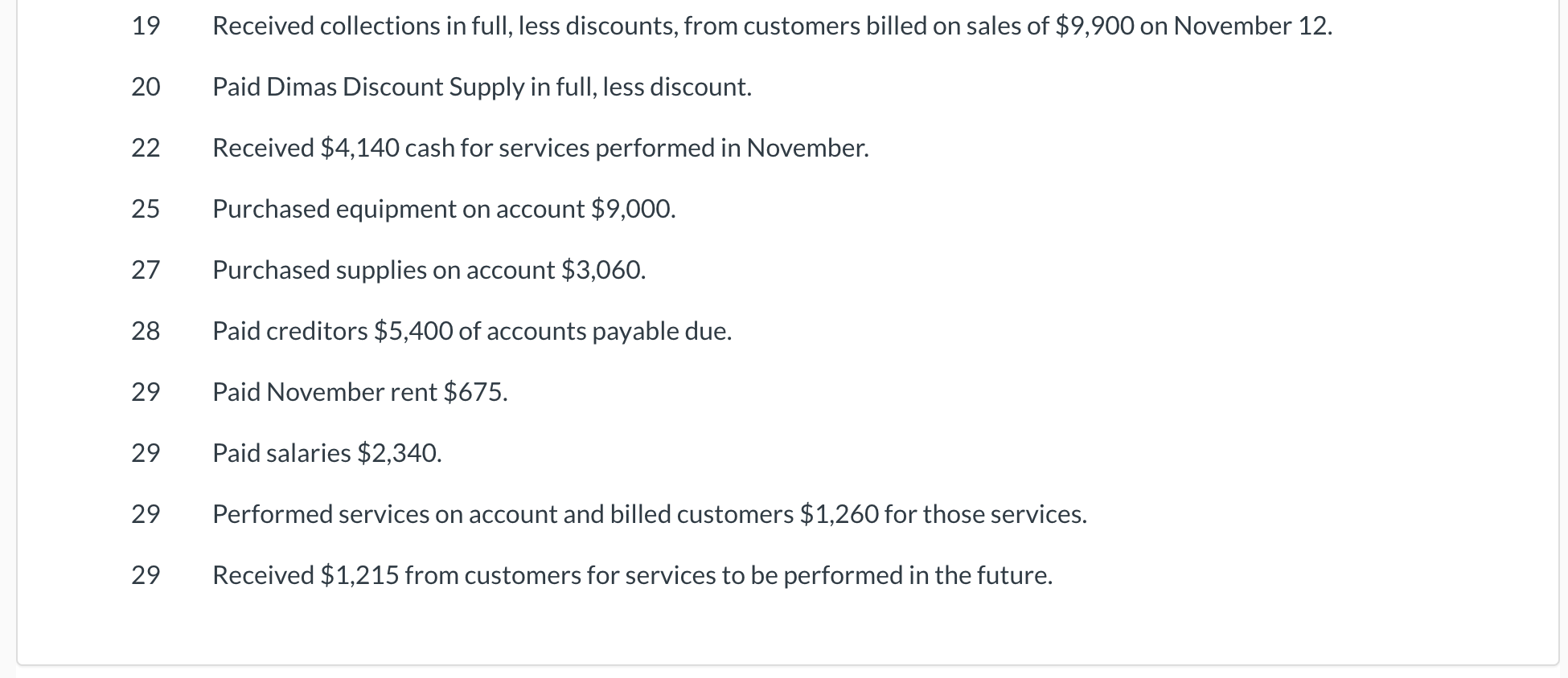 is entered. Do not indent manually. If no entry is required, select