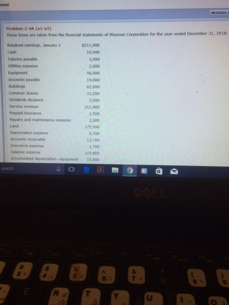 Question:Please amswer P2-4 , from chapter2 for Financial Accounting: Tools for Business