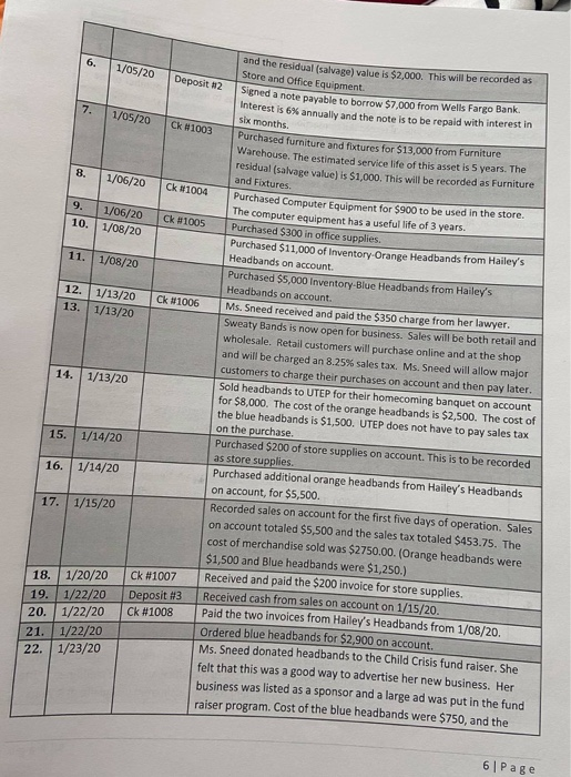 and Three Instructions Record the January 2020 transactions in the general Journal