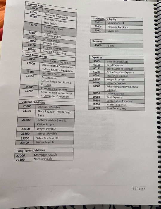 line between each entry and number the entries to match the number