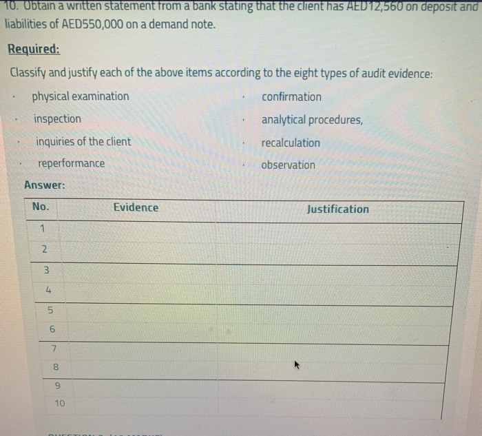 local CPA firm, you are given the following list of recent audit